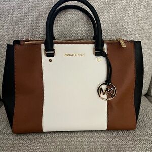 Michael Kors Black, Brown, and White Satchel